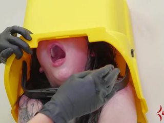 Goth girlfriend pounded in ass by nurse with huge strapon