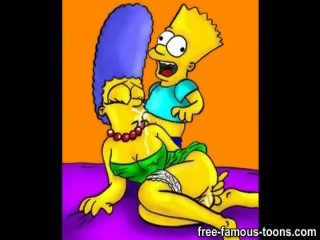 Turned on Bart Simpson bangs Marge and Lisa hard and fast