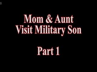 Mam en tante bezoek militair zoon deel 1, seks klem de