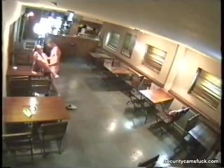 Security Cam catches couple in bar