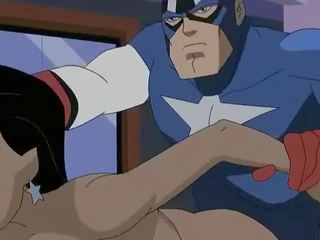 Captain America fucks big ass wonder woman hard and fast