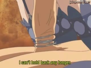 Wild anime fancy woman with milky boobs doing blowjob