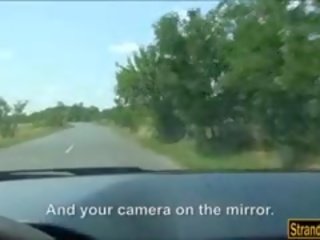 Hitchhiking Couple Picked Up And Fucking In The Backseat