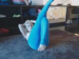 Haley ryder - blu yoga pantallona spermë