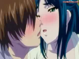 Anime beauty with big tits getting cumshot
