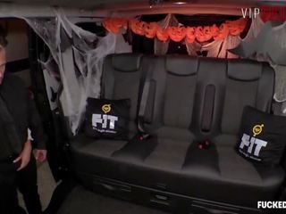 VIPSEXVAULT- fantastic sensational Busty MILF Fucked On Halloween In a Czech Taxi sex clip shows