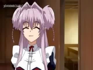 Dögös babeage 3d anime damsel lovaglás desiring nyél