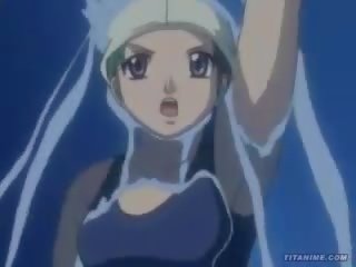 Hentai anime schoolgirl gets poolside fuck