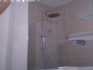 Preggo babe Taking A Shower On Webcam