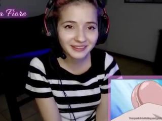 18yo youtuber gets lascivious nonton hentai during the stream and masturbates - emma fiore
