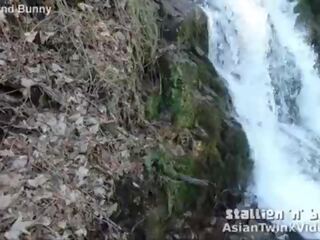 Asian Twink Sucks dick By Waterfall