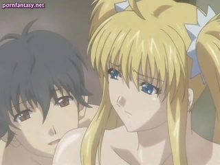 Slutty anime blonde with big tits