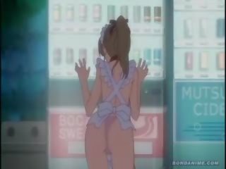 Hentai animat servitoare dogged în o parc