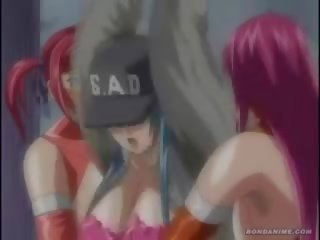 Uriaș sân hentai animat diva gagged de lesbiene