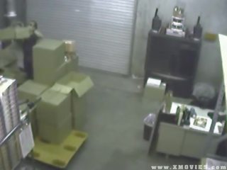 Sikkerhet kamera fangster kvinne knulling henne employee