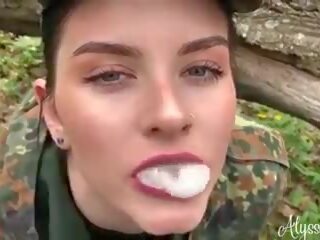 Army mademoiselle Sucks and Swallows, Free xxx clip clip 00