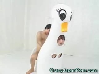 Japanese Duck babe Facialed!