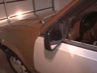 Car blowjob and garage fucking