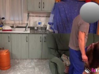 Another delivery lad filmed while fucking oiled spanish feature