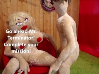 X rated video Robot Terminator from the Future Fucks Sex Doll in the Ass