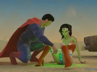 Bertanya-tanya wanita mendapat kacau bodoh oleh supermans kryptondick