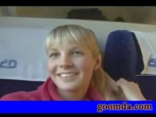 Blonde girlfriend dirty film on the train sex, Juliet fucking nicely best pos