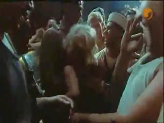 Jennifer Jason Leigh Intend Topless At The Bar, Stumbling Around The Bit WHile Hammered As Some Dudes Pour Drinks On This Guyr Unclothed Breasts, Kiss That Guyr Chest. They Then Carry Her To The Back