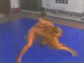 Fitness models topless wrestling part 4