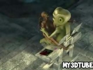 3D Alien stunner Getting Fucked Hard By A passionate Goblin