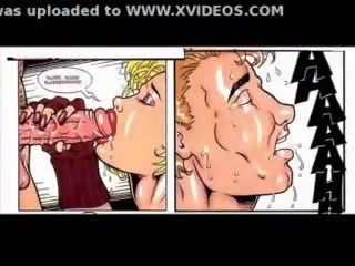 Big breast blonde sucks manhood