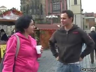 Granny tourist is picked up and fucked