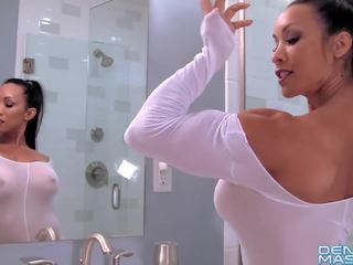 Denise Masino White Body Stocking Bathroom