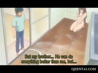 Hentai schönheit erwischt masturbieren im die dusche