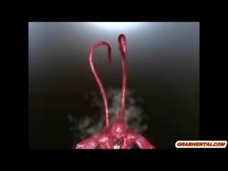 3d anime noķerti līdz monstrs taustekļi un iesūc bigcock