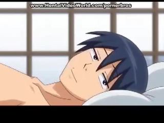 Skitten anime stuepike rir en hardt putz