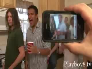 Bunch of sexually aroused girls playing beer pong game and group sex film