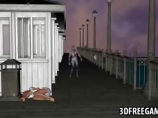 Dögös 3d rajzfilm picsa szerzés szar által egy zombi
