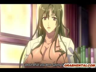 Naughty hentai doc with huge boobs tittyfucking and facial cumshoting