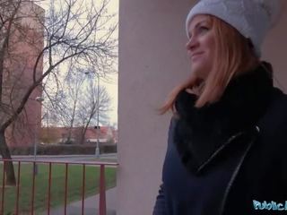 Public Agent Russian redhead takes cash for adult movie
