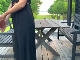 Dirty video with stepdaughter before she leaves to school - morning outdoor quickie&comma; projectsexdiary