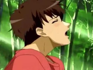 Marvellous prsnaté anime mladý samice jazda šachta