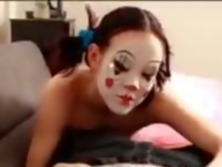 Asian Clown Plays with Cock, Free POV adult video 0d