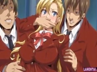 Huge Titted Hentai Blondie Gets Double Penetrated In