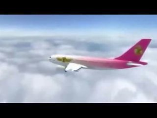 कामुक हवा hostess deity फक्किंग में विमान